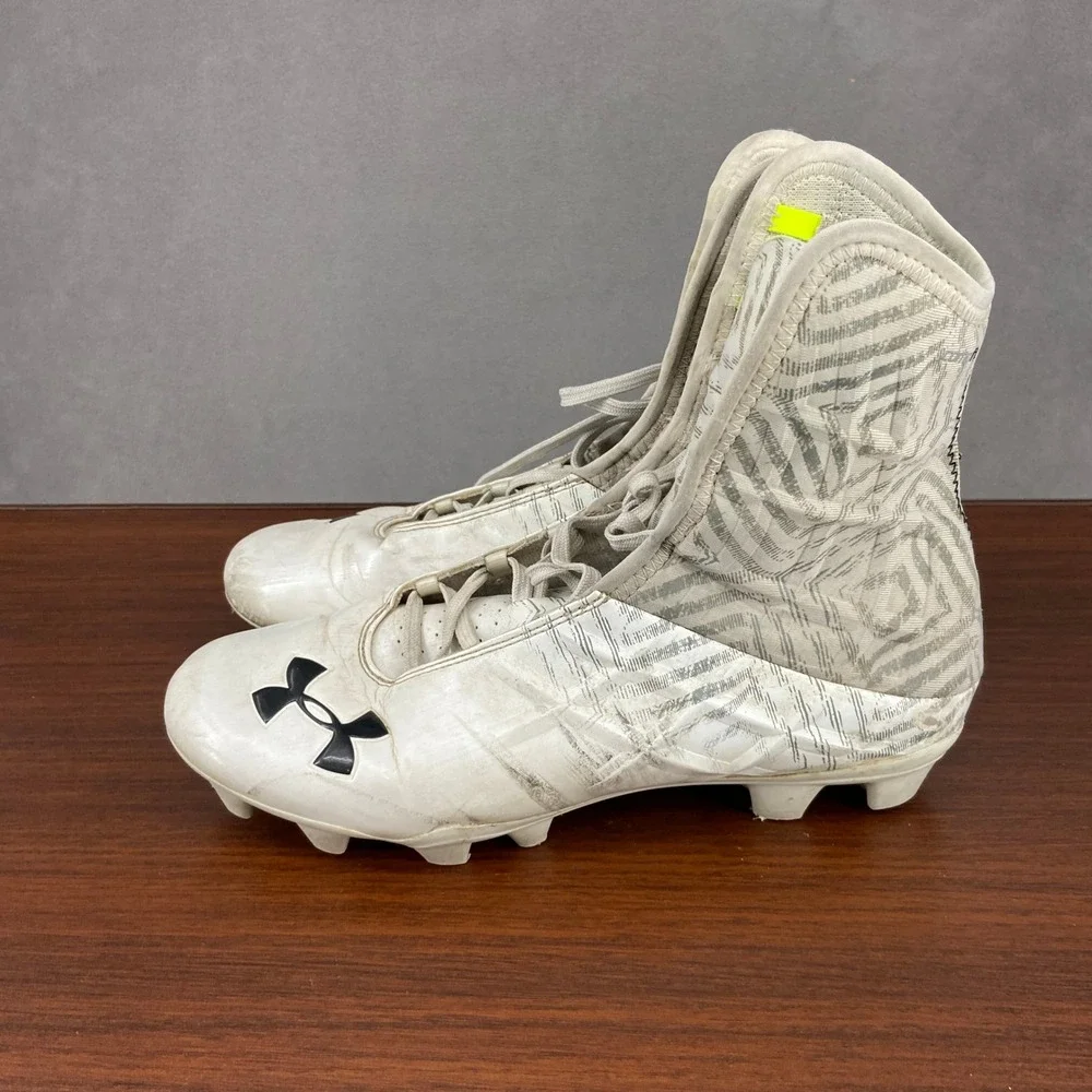 Under Armour Highlight MC Football Cleats White Silver 1235881-100 Mens Size 9